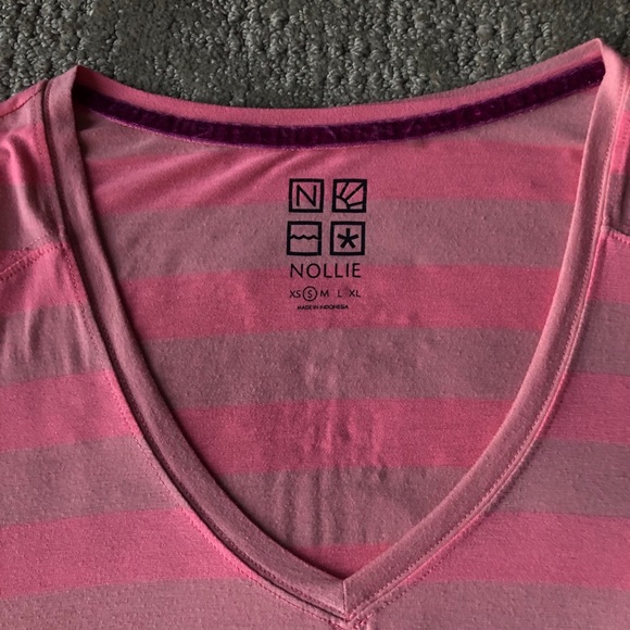 EUC Nollie Pink Ombré V Neck Short Sleeve T-Shirt - Picture 3 of 9